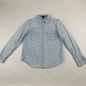 Polo Ralph Lauren Women's  Long Sleeve Button Down Light blue Shirt Size S